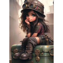 Load image into Gallery viewer, Yishu - Dark-Haired Girl - 40*55CM 11CT 3 Stamped Cross Stitch