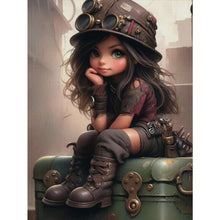 Load image into Gallery viewer, Yishu - Dark-Haired Girl - 40*55CM 11CT 3 Stamped Cross Stitch