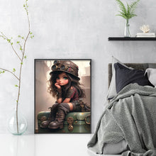Load image into Gallery viewer, Yishu - Dark-Haired Girl - 40*55CM 11CT 3 Stamped Cross Stitch