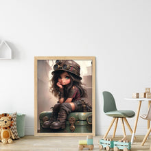 Load image into Gallery viewer, Yishu - Dark-Haired Girl - 40*55CM 11CT 3 Stamped Cross Stitch