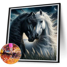 Load image into Gallery viewer, Black Horse White Horse 30*30CM(Canvas) Full Round Drill Diamond Painting