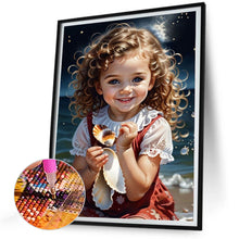 Load image into Gallery viewer, Little Girl Playing On The Beach 30*40CM(Canvas) Full Round Drill Diamond Painting