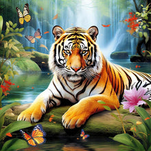 Load image into Gallery viewer, Forest Tiger 30*30CM(Canvas) Full Round Drill Diamond Painting