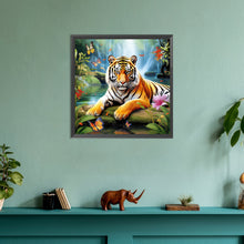 Load image into Gallery viewer, Forest Tiger 30*30CM(Canvas) Full Round Drill Diamond Painting