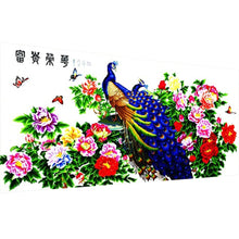 Load image into Gallery viewer, Joy Sunday - Wealth And Splendor - Peacock - 136*71CM 14CT 2 Stamped Cross Stitch