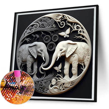 Load image into Gallery viewer, Black White Elephant 30*30CM(Canvas) Full Round Drill Diamond Painting