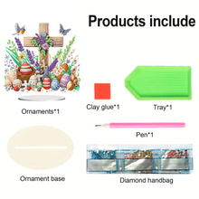 Load image into Gallery viewer, Cross Easter Egg Diamond Painting Tabletop Ornament Kit for Home Office Decor