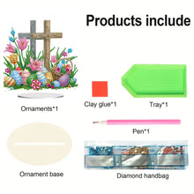 Load image into Gallery viewer, Cross Easter Egg Diamond Painting Tabletop Ornament Kit for Home Office Decor