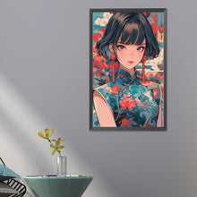 Load image into Gallery viewer, Short-Haired Girl In A Qipao 40*65CM(Picture) Full Round Drill Diamond Painting