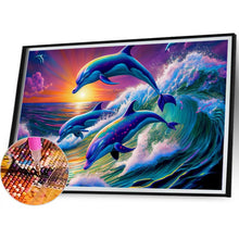 Load image into Gallery viewer, Dolphin 70*50CM(Canvas) Full Square Drill Diamond Painting