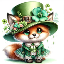 Load image into Gallery viewer, St. Patrick'S Four-Leaf Clover Fox 30*30CM(Canvas) Full Round Drill Diamond Painting