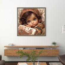 Load image into Gallery viewer, Huancan - Big-Eyed Girl - 50*50CM 11CT 3 Stamped Cross Stitch