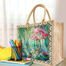 Load image into Gallery viewer, Linen DIY Flower Diamond Painting Purses for Women Adults Craft (Green Garden)