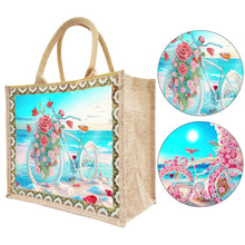 Load image into Gallery viewer, Linen DIY Flower Diamond Painting Purses for Women Adults Kids Girl Craft (Sea)