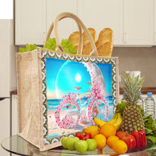 Load image into Gallery viewer, Linen DIY Flower Diamond Painting Purses for Women Adults Kids Girl Craft (Sea)