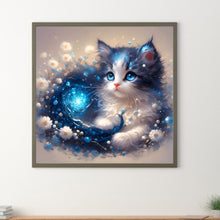 Load image into Gallery viewer, Flowers And Cat 30*30CM(Canvas) Full Round Drill Diamond Painting