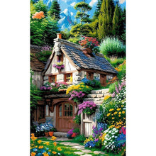 Load image into Gallery viewer, Flowers And Cottage 40*65CM(Picture) Full Round Drill Diamond Painting