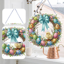Load image into Gallery viewer, Easter Wreath Theme 2D Flat DIY Chicken Diamond Art Pendant Door Home Decoration