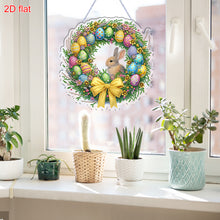 Load image into Gallery viewer, Easter Wreath Theme 2D Flat DIY Rabbit Diamond Art Pendant Door Home Decoration