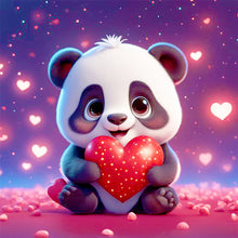 Load image into Gallery viewer, Cute Panda With A Heart 30*30CM(Canvas) Full Round Drill Diamond Painting