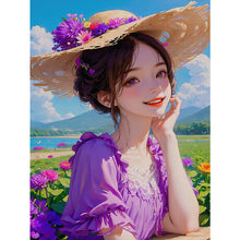 Load image into Gallery viewer, Mona Lisa Brand - Purple Fairy Girl - 43*57CM 11CT 3 Stamped Cross Stitch