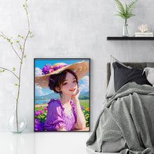 Load image into Gallery viewer, Mona Lisa Brand - Purple Fairy Girl - 43*57CM 11CT 3 Stamped Cross Stitch