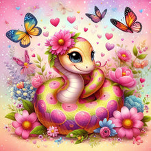 Load image into Gallery viewer, Snake In The Flowers 30*30CM(Canvas) Full Round Drill Diamond Painting
