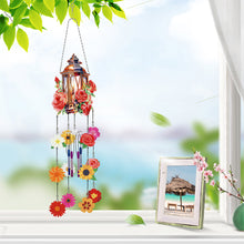 Load image into Gallery viewer, Rotate Wind Chime Theme 2D/Flat DIY Rose Lantern Double-Side Diamond Art Pendant