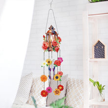 Load image into Gallery viewer, Rotate Wind Chime Theme 2D/Flat DIY Rose Lantern Double-Side Diamond Art Pendant