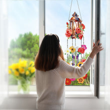 Load image into Gallery viewer, Rotate Wind Chime Theme 2D/Flat DIY Rose Lantern Double-Side Diamond Art Pendant