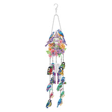 Load image into Gallery viewer, Rotate Wind Chime Theme 2D/Flat DIY Flower Bird Double-Sided Diamond Art Pendant