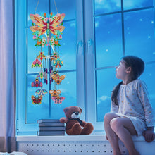 Load image into Gallery viewer, Rotate Wind Chime Theme 2D/Flat DIY Wreath Butterfly Double-Side Diamond Pendant