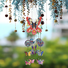 Load image into Gallery viewer, Rotate Wind Chime Theme 2D/Flat DIY Flower Butterfly Double-Side Diamond Pendant