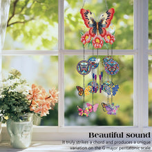 Load image into Gallery viewer, Rotate Wind Chime Theme 2D/Flat DIY Flower Butterfly Double-Side Diamond Pendant