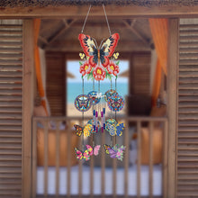 Load image into Gallery viewer, Rotate Wind Chime Theme 2D/Flat DIY Flower Butterfly Double-Side Diamond Pendant