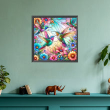 Load image into Gallery viewer, Flower Hummingbird 30*30CM(Canvas) Full Round Drill Diamond Painting