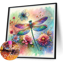 Load image into Gallery viewer, Flower Dragonfly 30*30CM(Canvas) Full Round Drill Diamond Painting