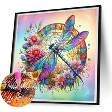 Load image into Gallery viewer, Flower Dragonfly 30*30CM(Canvas) Full Round Drill Diamond Painting