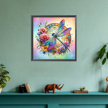 Load image into Gallery viewer, Flower Dragonfly 30*30CM(Canvas) Full Round Drill Diamond Painting