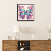 Load image into Gallery viewer, Pink Curtain Butterfly 30*30CM(Canvas) Partial Special Shaped Drill Diamond Painting