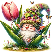 Load image into Gallery viewer, Gnome In Blooming Buds 30*30CM(Canvas) Full Round Drill Diamond Painting