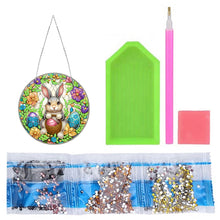 Load image into Gallery viewer, Sun Catcher 5D DIY Diamond Painting Dots Pendant for Office Decor (Flower Bunny)