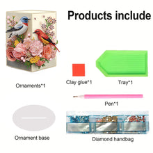 Load image into Gallery viewer, Acrylic Bird Flower Vase Desktop Diamond Painting Art Kits for Home Office Decor