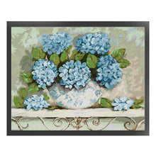 Load image into Gallery viewer, Joy Sunday - Blue Hydrangea - 58*48CM 14CT 2 Stamped Cross Stitch