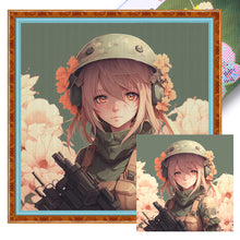 Load image into Gallery viewer, Yishu - Woman Warrior - 50*50CM 11CT 3 Stamped Cross Stitch