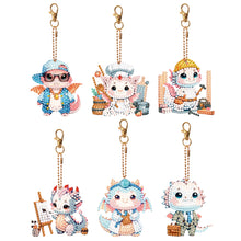 Load image into Gallery viewer, 6 Pcs Double Side Speicial Shape Dragon Diamond Painting Keychain for Home Decor