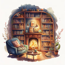 Load image into Gallery viewer, Yishu - Study Scene - 50*50CM 11CT 3 Stamped Cross Stitch