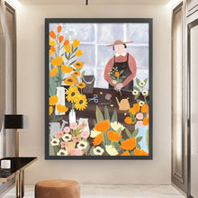 Load image into Gallery viewer, Huancan - A Small Flower Shop - 45*60CM 11CT 3 Stamped Cross Stitch