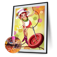 Load image into Gallery viewer, Cooking Girl 30*40CM(Canvas) Full Round Drill Diamond Painting