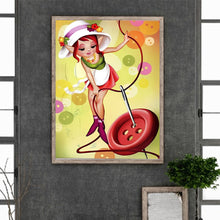 Load image into Gallery viewer, Cooking Girl 30*40CM(Canvas) Full Round Drill Diamond Painting